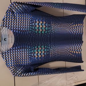 Marine Serre White Line Blue Moonfish Jersey Top